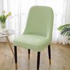 Large Curved Chair Cover Household Elastic Coffee Shop Milk Tea Shop Dining Table Stool Cover Simple Modern All-Inclusive Semicircle