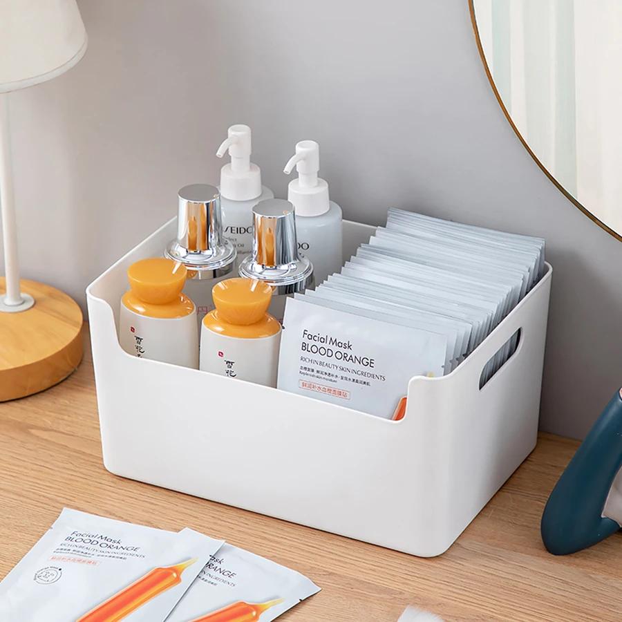 Multi-functional Cosmetic Storage Box Plastic Makeup Organizer Dorm Desktop Storage Organizer Lipstick Skincare Storage Case