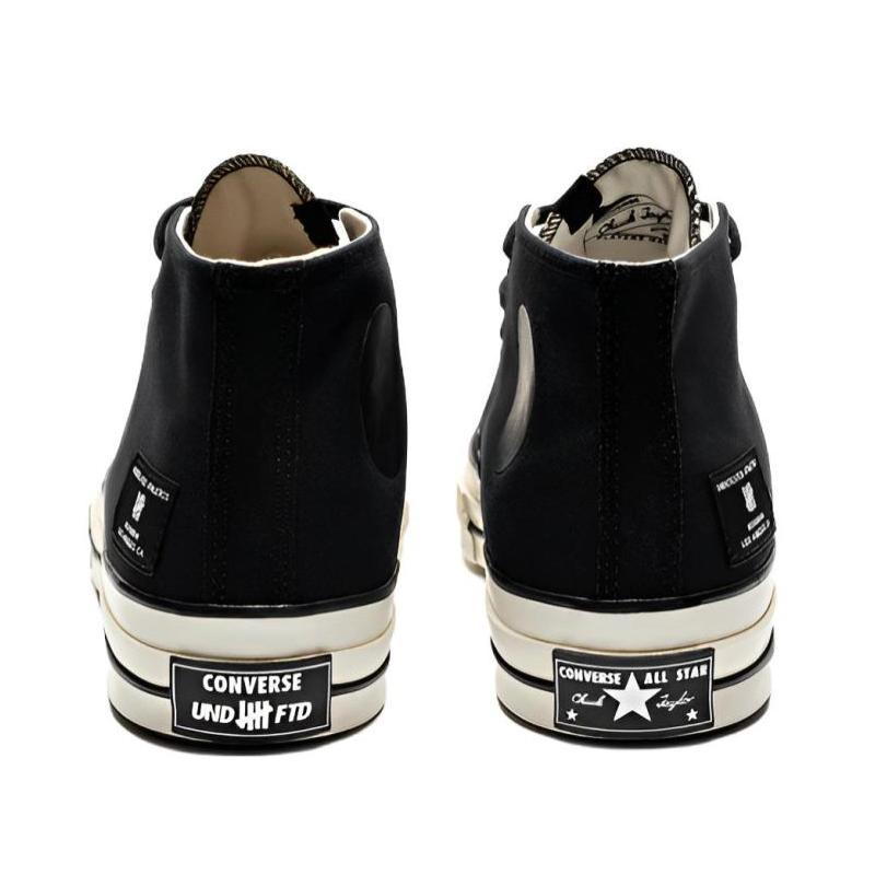 UNDEFEATED x Converse Chuck 70 Mid Stylish and Comfortable Mid-Top Espadrilles Unisex Black & White