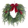 19.7In Artificial Christmas Wreath With Bell Xmas Garland Multifunctional With Red For Indoor Outdoor Decor Sturdy
