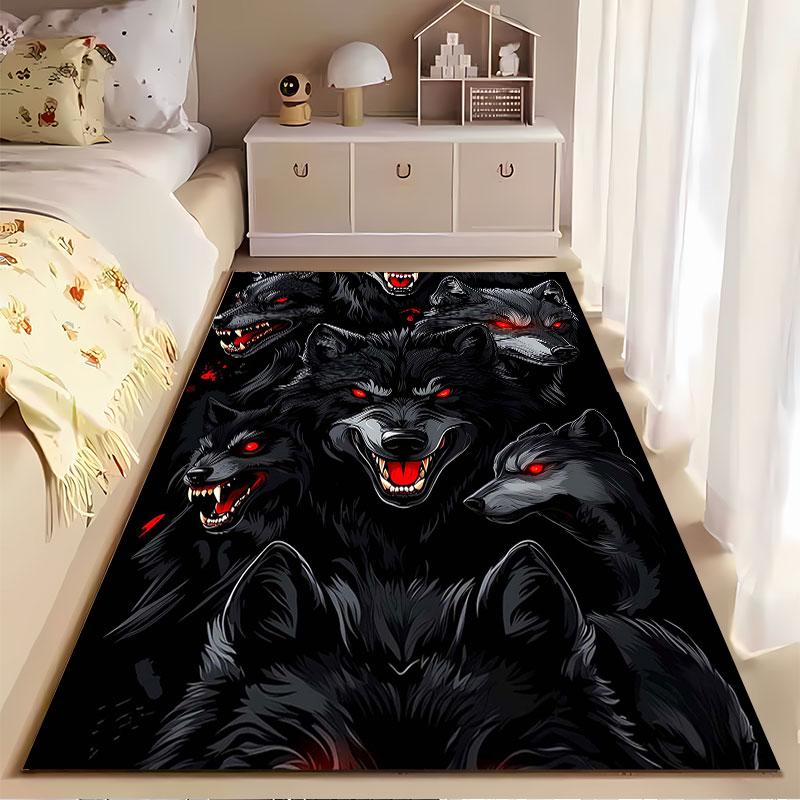 Fierce Wolves with Red Eyes Suitable As a Non-slip Mat for the Living Room or Bedroom Sofa