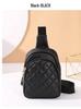 2026 Women's Textured PU Chest Bag: Fashion Diamond Lattice with Wide Shoulder Strap for Casual Wear