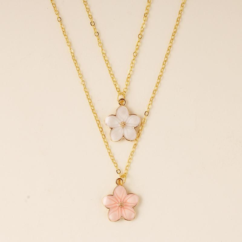 Flower Pendant Necklace For Women Romantic Cherry Blossom Choker Girls Party Wedding Neck Jewelry Gift