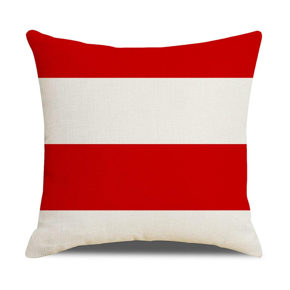 Nordic Simple Pillow Ins Blue Geometric Linen Cotton and Linen Sofa Car Polyester and Linen Pillow Cushion Cover