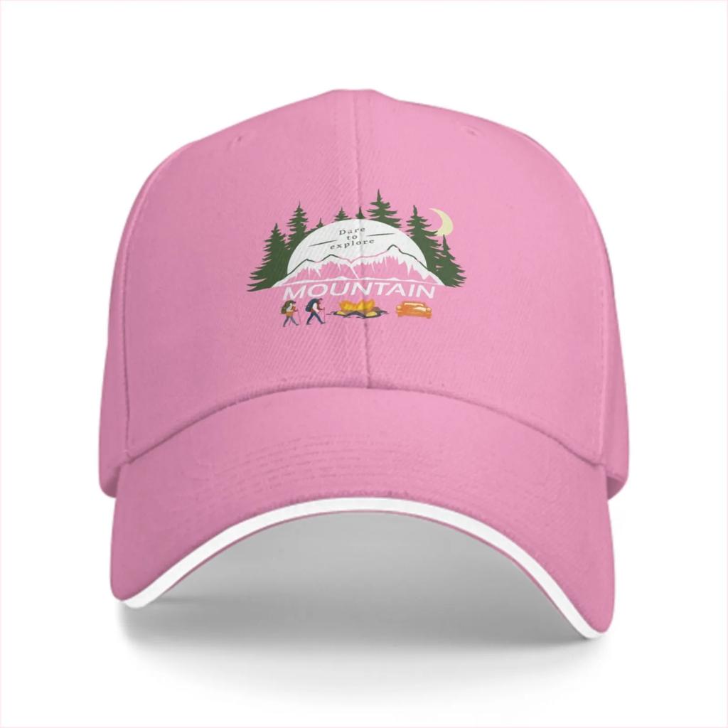 Mountain Explore Camping Graphic Baseball Cap Unisex Polyester Casual Adjustable Outdoor Hat