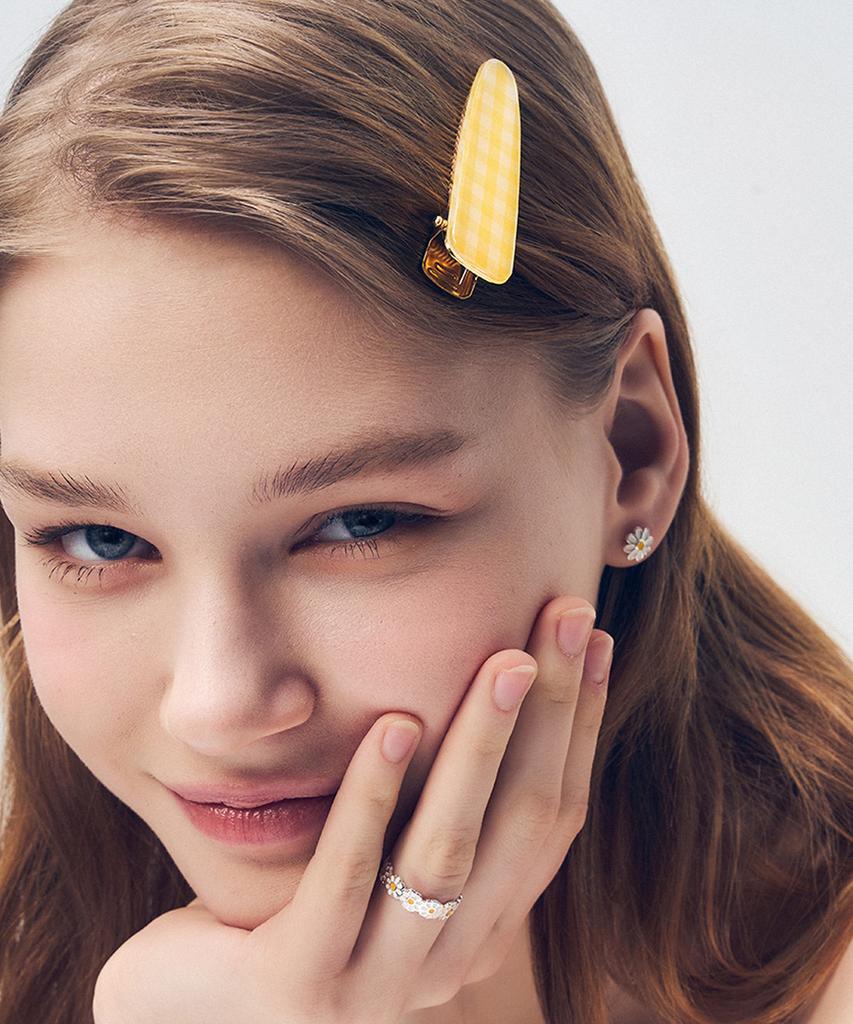 Dana Burton Gingham Check Crocodile Clip