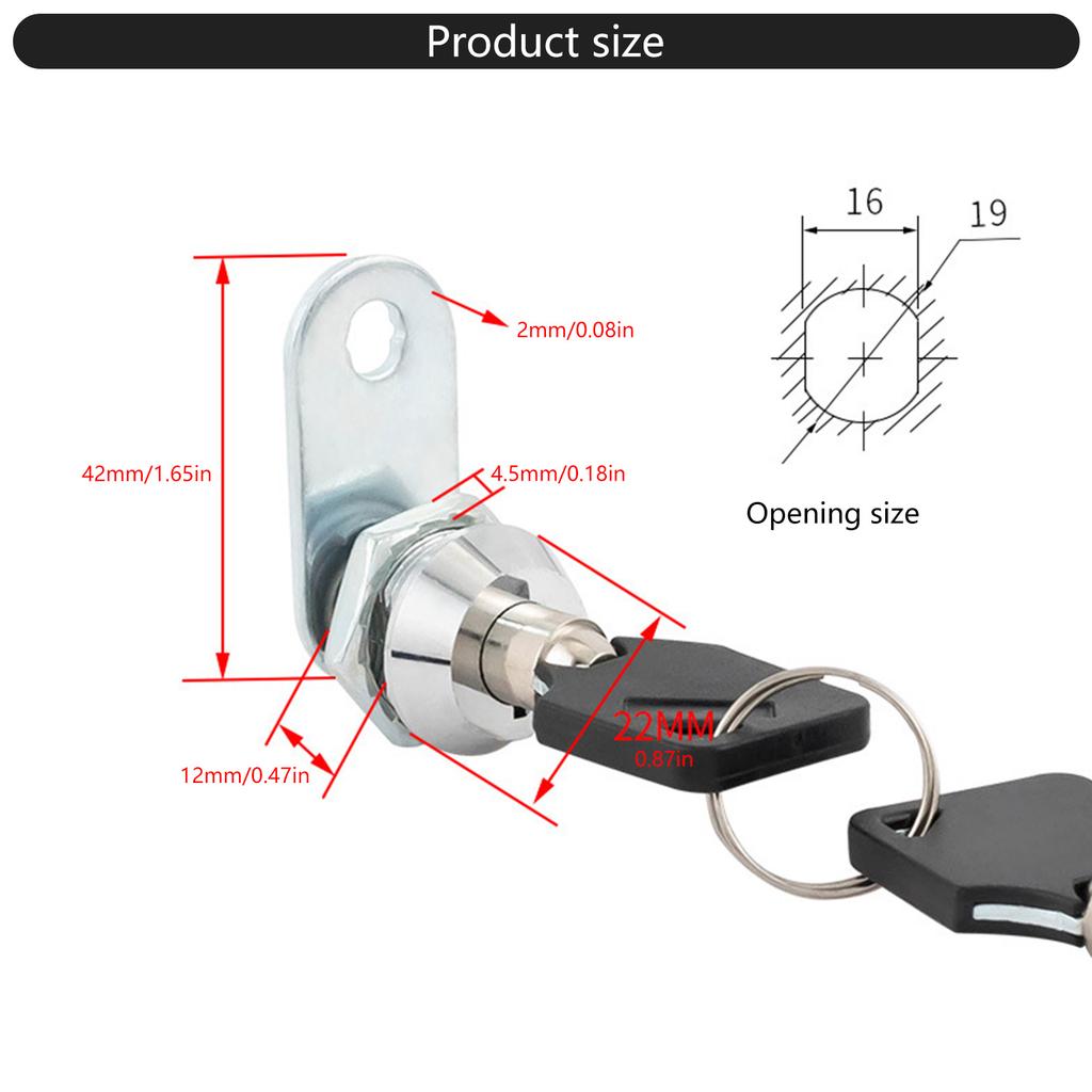 Multipurpose Craftsmans Toolboxes Lock Set Sturdy Stainless Steel Cabinet Drawer Lock with Key Daily Casual Use