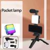 Starter Set for Most Smartphones Vlog Set with Tripod Light Microphone and Phone Clip for Video Calling Conference