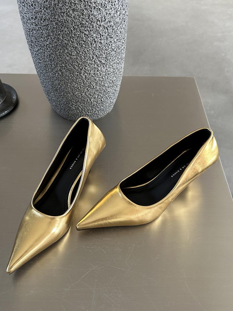 fashion Pointed Toe Women Pumps 2024 New Arrivals Black White Pink Silver Gold Autumn Spring Office Pumps Shoes Woman Thin High Heels 39
