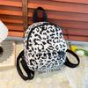 Fashion Large Capacity Shoulder Bag Leopard Print Wear-resistant Mini Rucksack Lightweight Square Bag