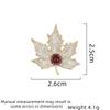 SUYU Women's Light Luxury Vintage Maple Leaf Red Zircon Brooch Elegant Fashionable Versatile Brooch Unique Design