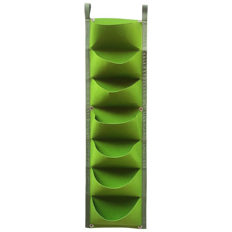 Jardinière de jardin suspendue verticale, 3 pièces, avec 7 poches, pochette de jardinière murale étanche, sac de culture verte, décoration de jardin de maison