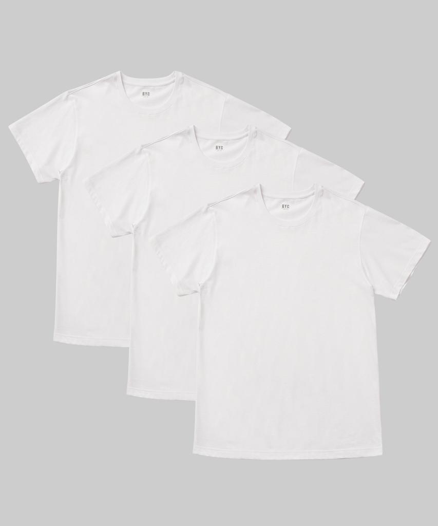 BYC Pure Cotton Short Sleeve Round Neck T-Shirt 3-Pack (2 Colors)