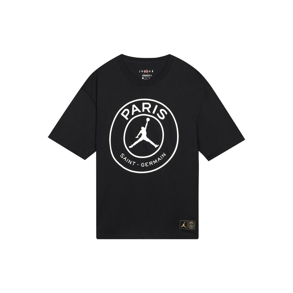 Jordan Logo Geometric Pattern Printed Round Neck Short Sleeve Drop Shoulder T-Shirt Women T-Shirt Black CW3945-010