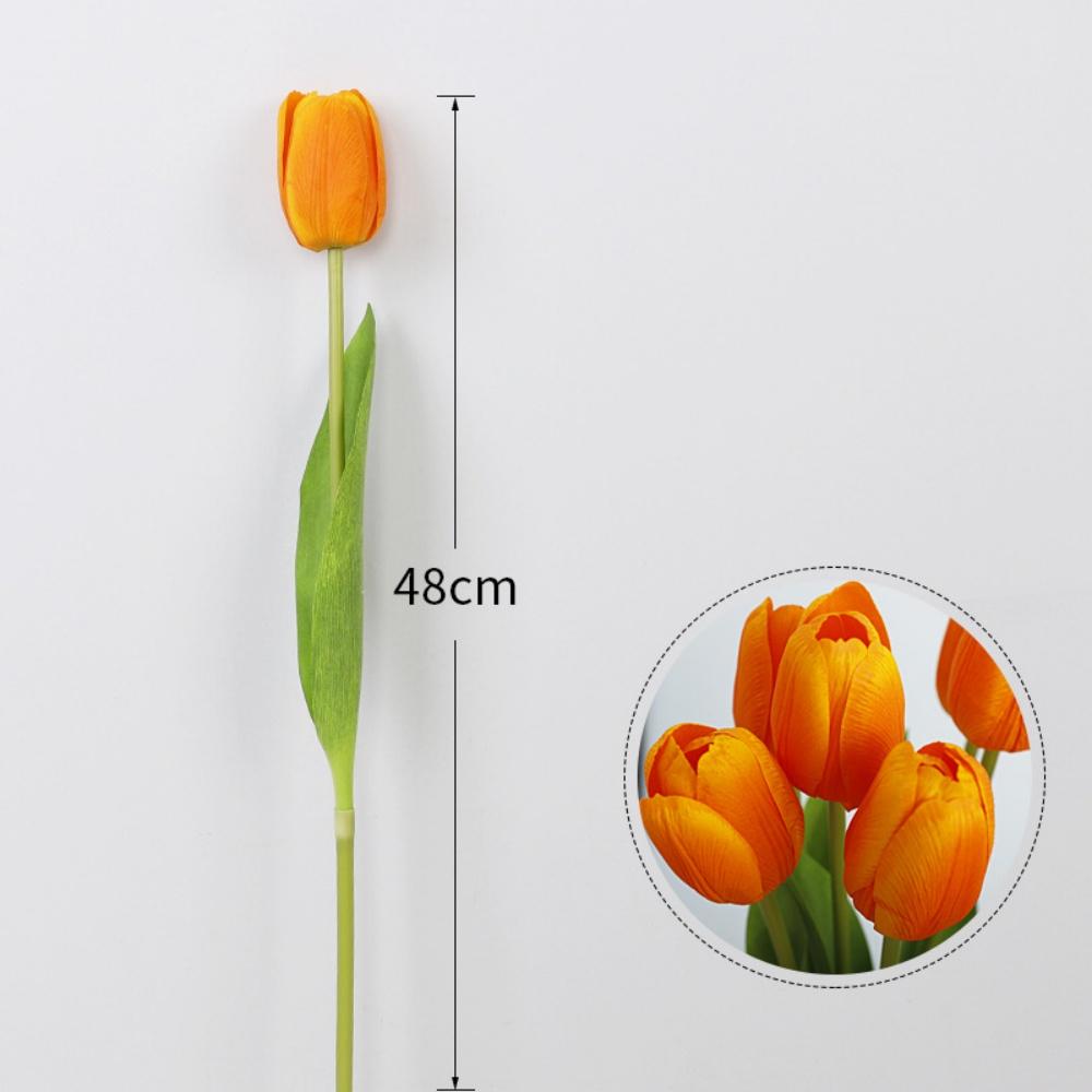 Fake Tulip Flowers Realistic Silk Tulip Decor Artificial Tulip Bouquet Vivid Faux Floral Arrangement For Weddings Outdoor
