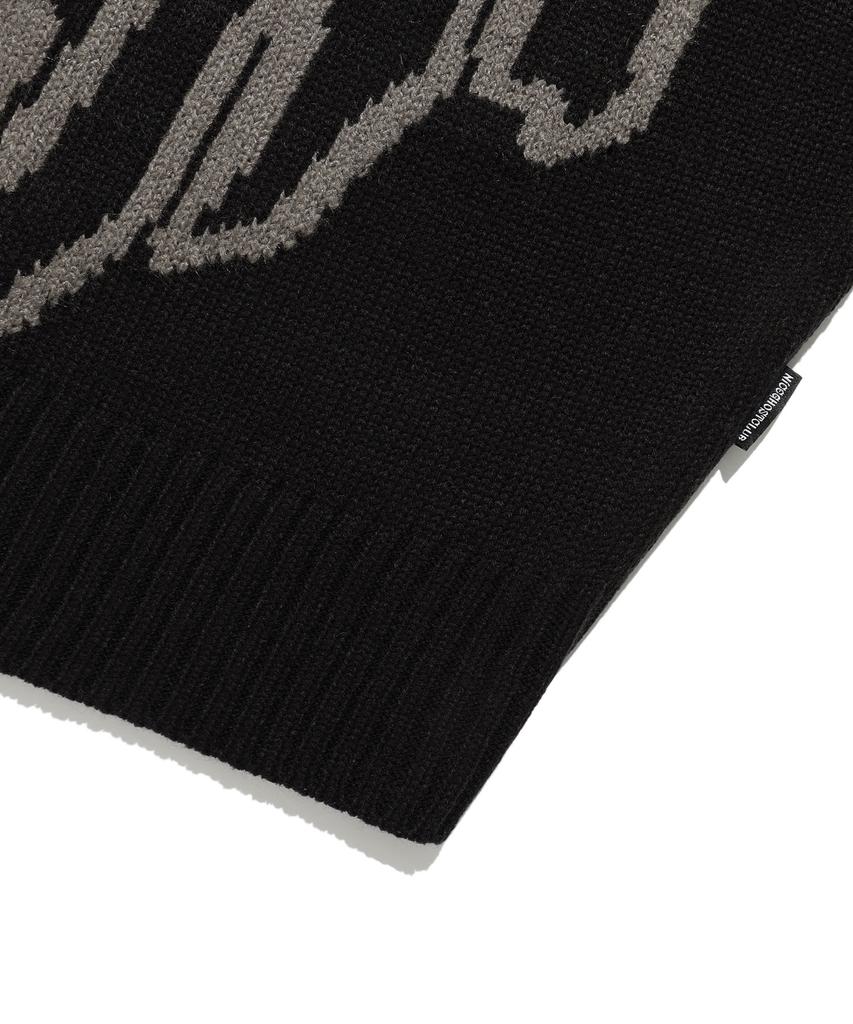 NICEGHOSTCLUB Monster Teeth Logo Knit_Black(Ng2Esuk600A)
