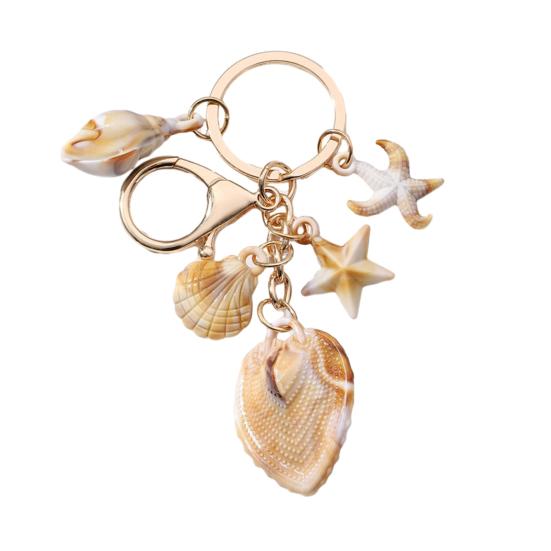 Beach Keychain Pendant Imitation Shell Conch Starfish Design Handbag Pendant Keyring Bag Charm Wallet Accessory