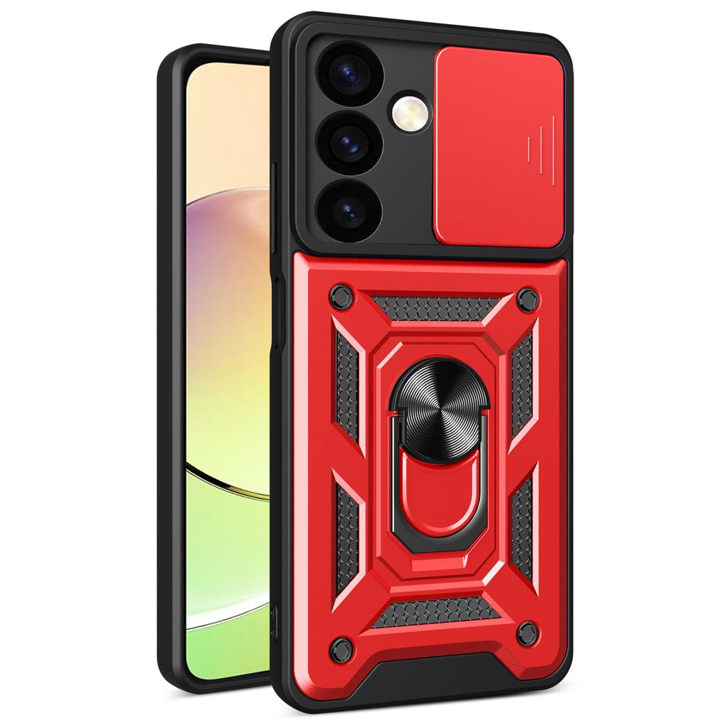 For Samsung Galaxy S24 Case Anti-drop Slide Lens Protection Scratch-resistant PC+TPU Phone Cover