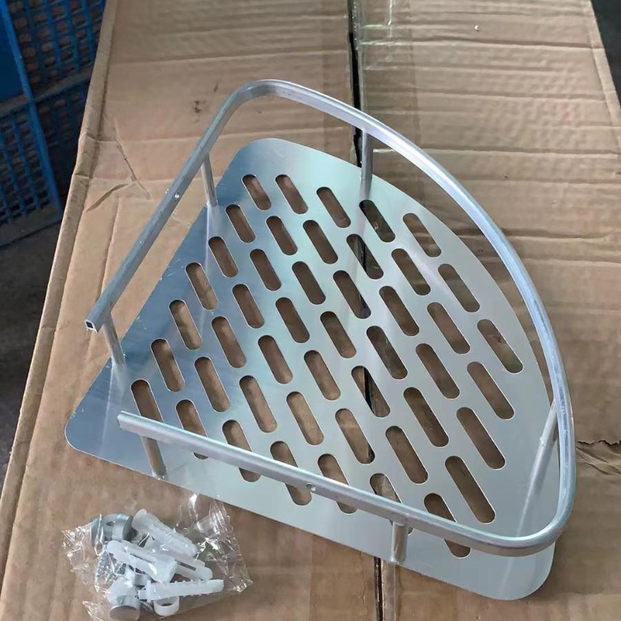 Punch-Free Suction Cup Bathroom Corner Shelf - Wall-Mounted Storage Rack for Kitchen and Washroom