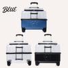Wheeled Pet Carrier Strap Breathable Trolley Case Wheels Transparent Cat with Convenient Shoulder Holes Large