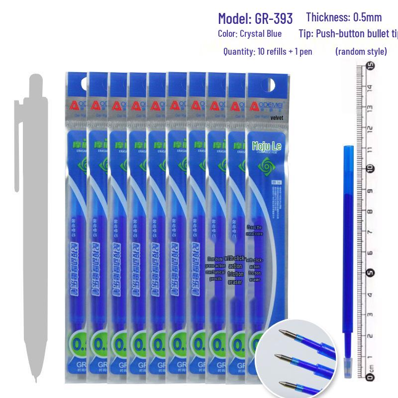 Mofumo 0.5mm Erasable Needle Tip Blue Refill for Students