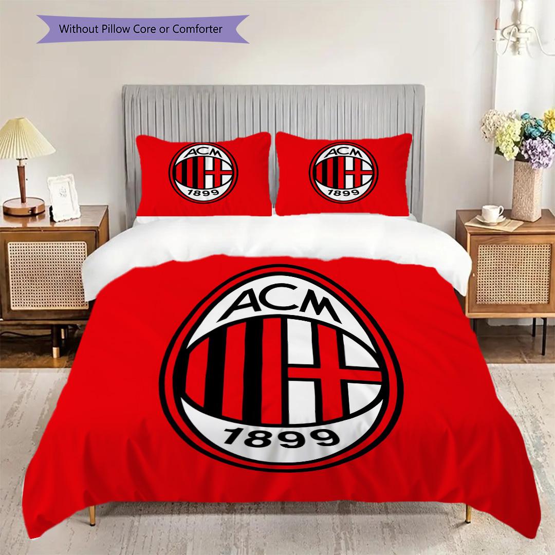 

Набір постільної білизни з візерунком AC Milan Ковдра Покривало Наволочка Домашній Декор Подарунок на День Народження (1 * підковдра + 2 * наволочка, без наповнювача) 220x240cm