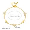 Gold Tone White Shell Heart Charm Bracelet – Dainty Stainless Steel Romantic Jewelry for Women, Adjustable Love Gift