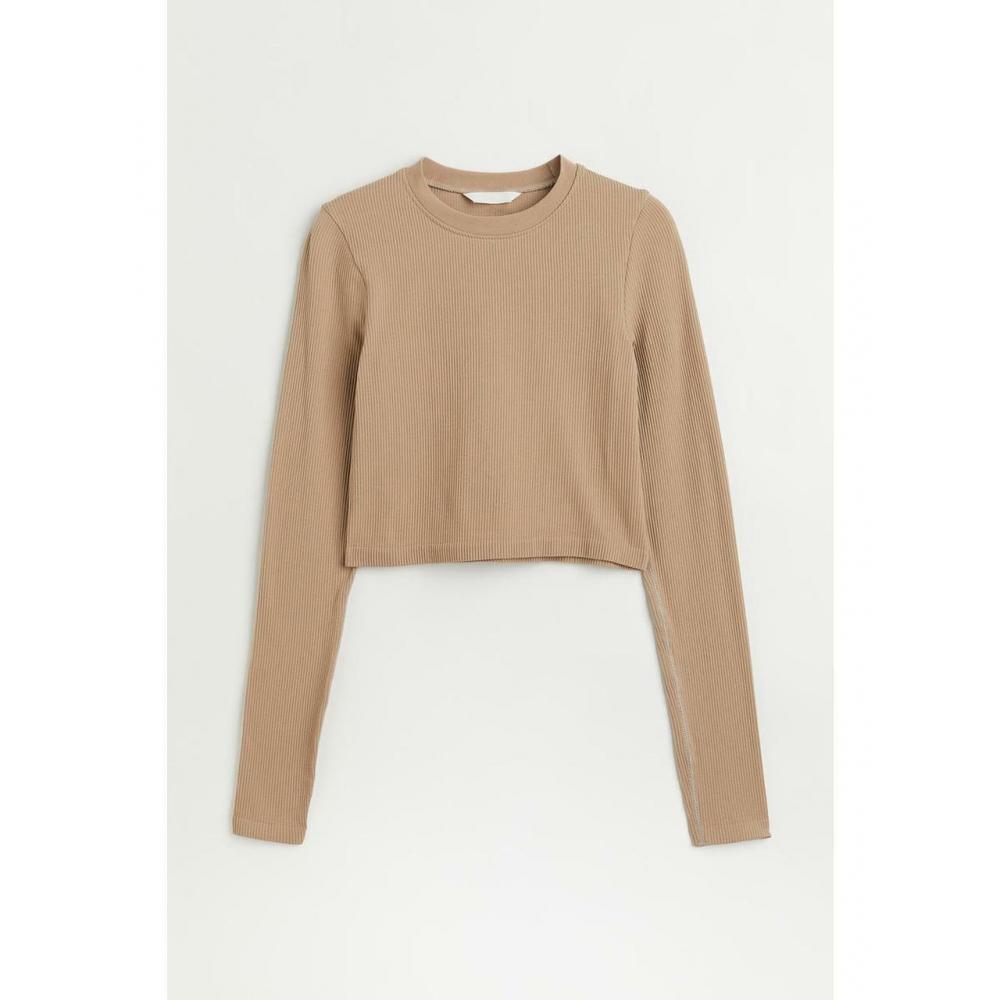 

H&M бесшовный топ бежевый 1051540006