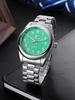 Arabic numeral dial men's steel strap watch simple stainless steel quartz watch commuting leisure night light pointer men's watch gift for men