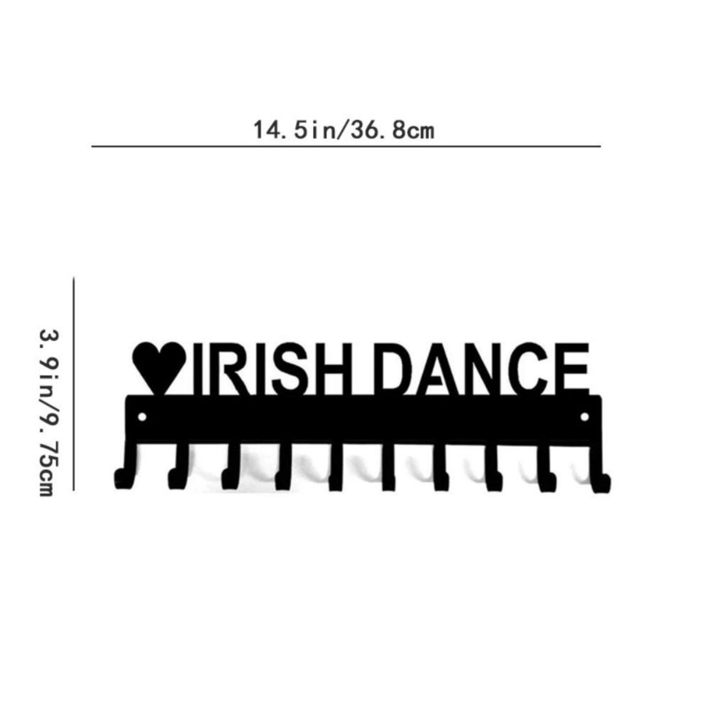 

Вешалка для медалей Modern Irish Dance - 14,5 дюймов с 10 крючками, металлический настенный крючок