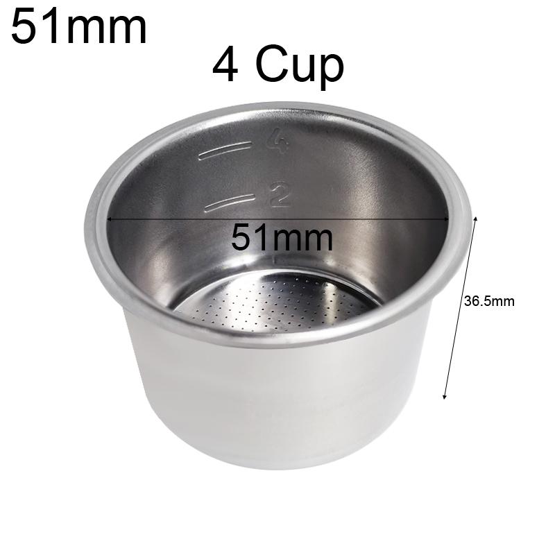 1Pcs 51mm 58mm 1 cup 2 cup 4 cup filter Replacement Filter Basket for Coffee Bottomless Portafilter