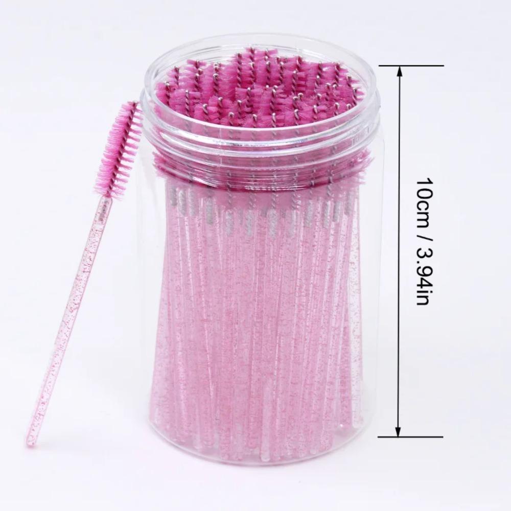 50 Pièces Brosses Jetables pour Extensions de Cils Sourcils Cils Goupillons Baguettes de Mascara Avec Étui de Rangement Outils de Maquillage de Beauté