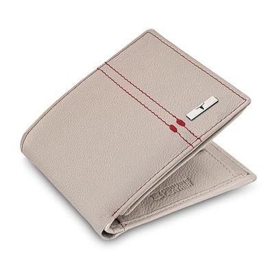 Liam Sand/Red Leather Wallet for Men