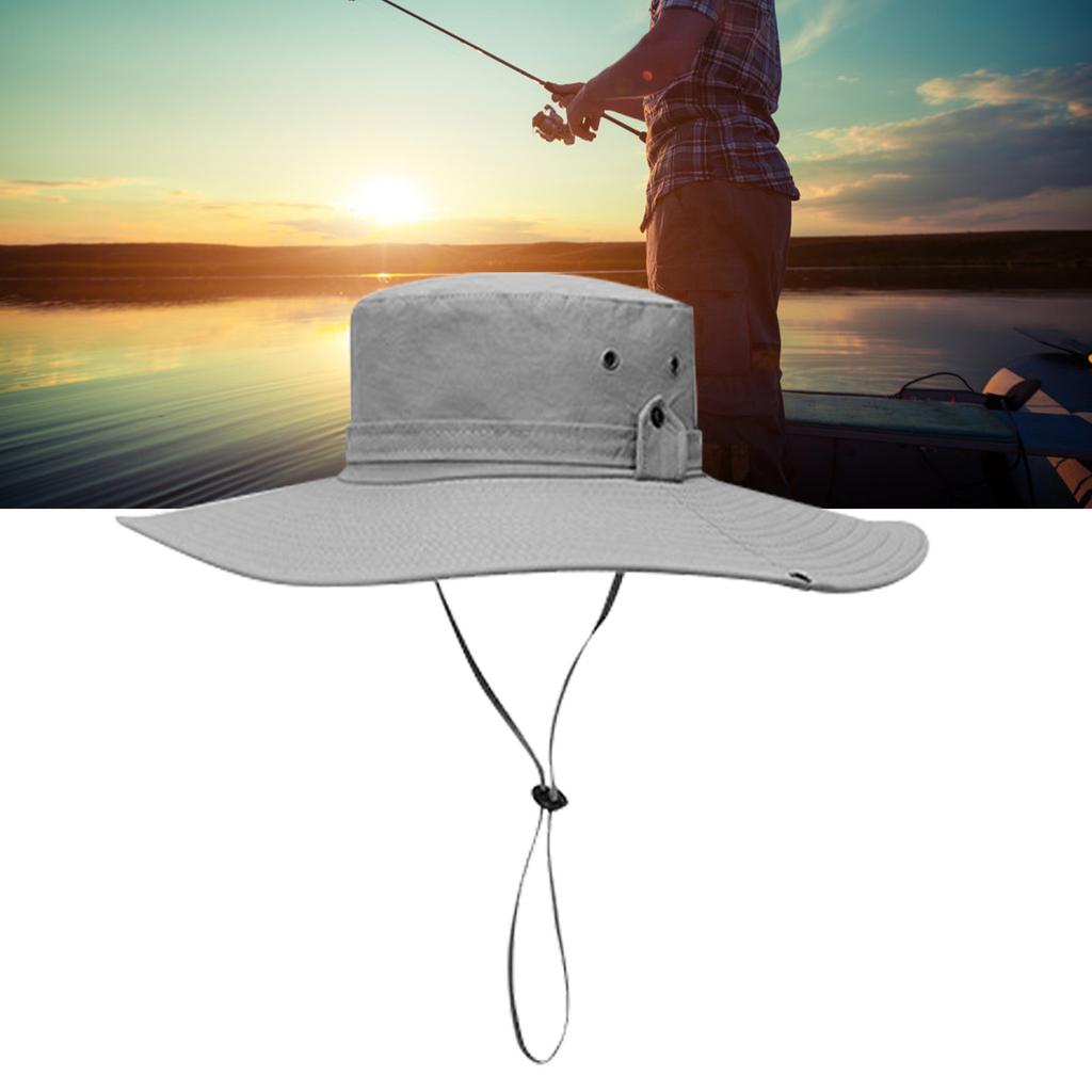 Bucket Hat mit breiter Krempe UPF50+ Atmungsaktiv Wasserabweisend mit verstellbarem Kordelzug Sonnenhut für Herren