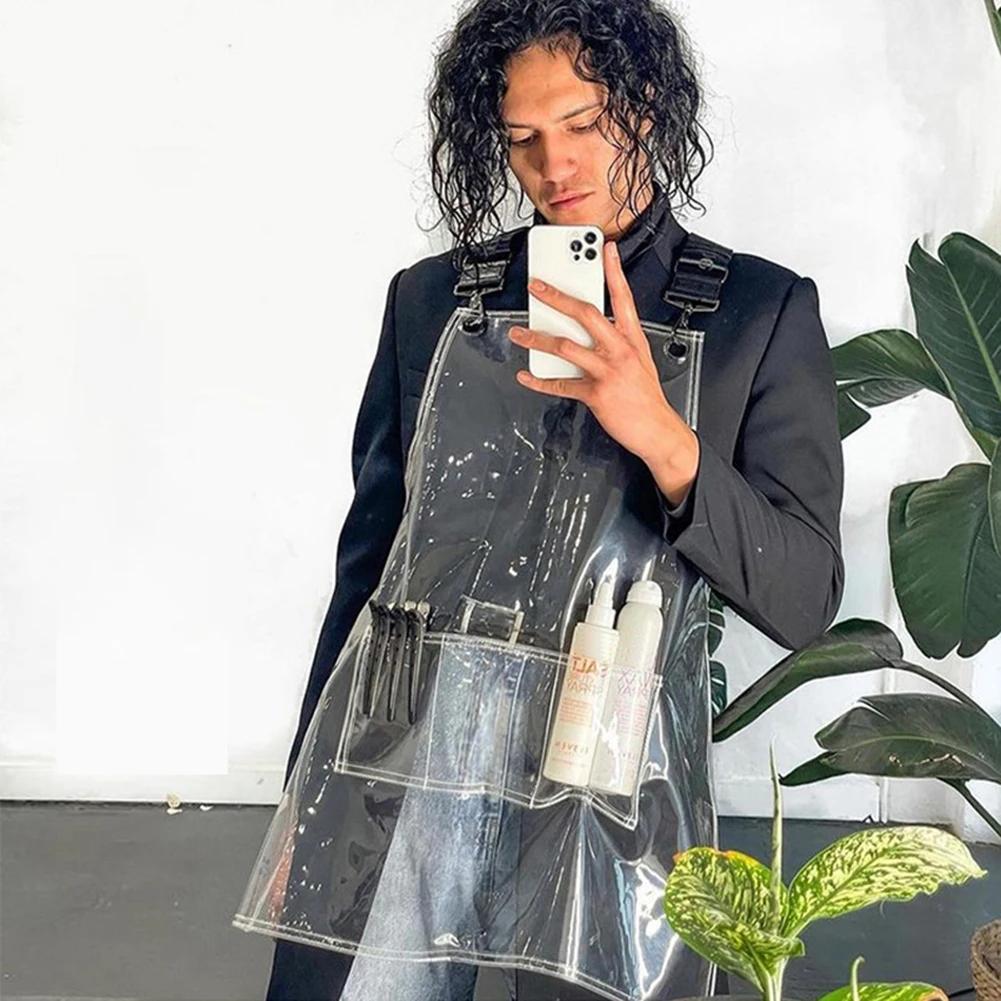 TPU Průhledná zástěra pro holiče, kuchaře, do kuchyně, na pečení, malování, odolná proti oleji, průhledné zástěry, vodotěsná módní pracovní zástěra pro ženy, muže