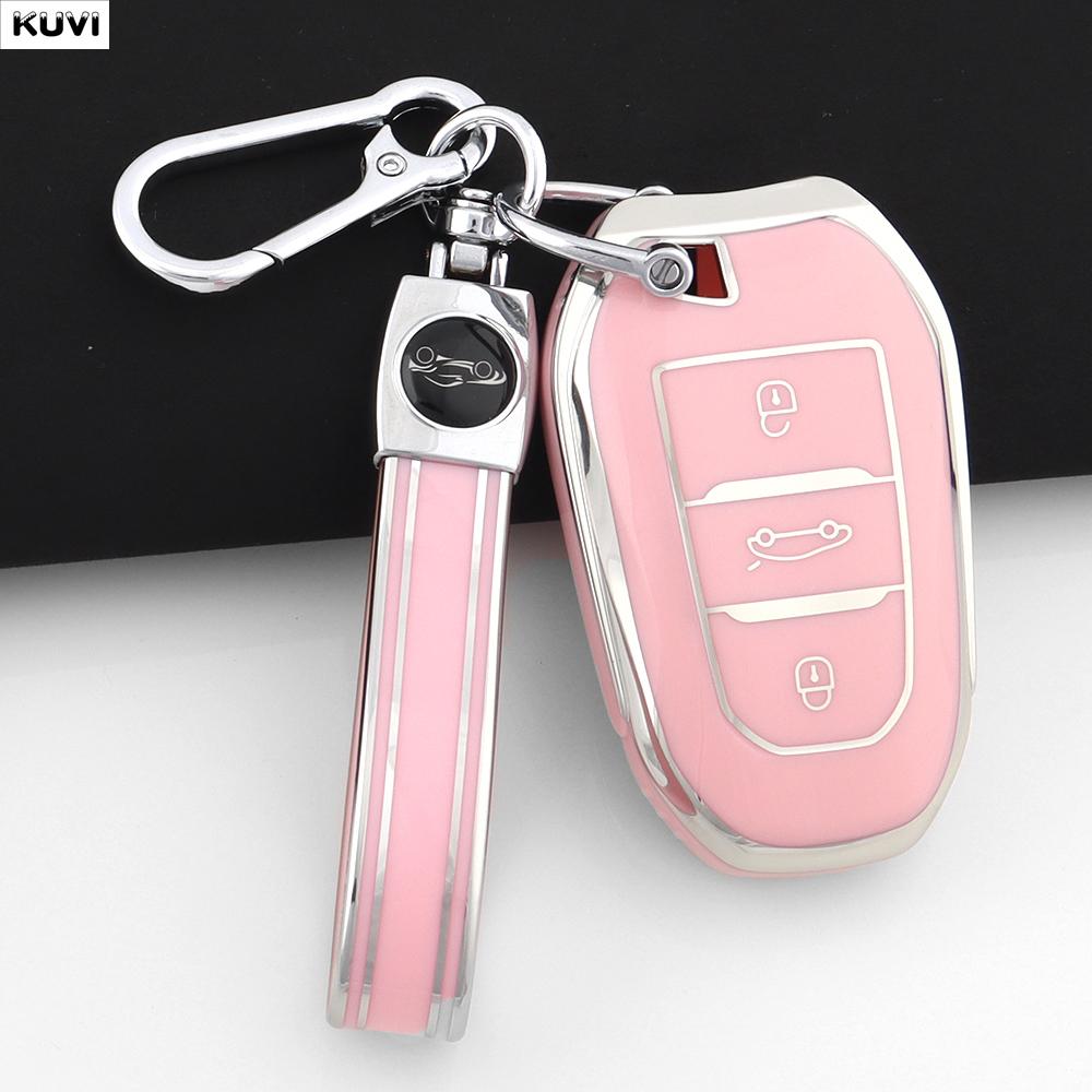 For Peugeot 2008 3008 4008 5008 308 408 508 Citroen C1 C2 C4 C6 C3-XR Picasso Grand DS3 DS5 Shell TPU Car Smart Key Case Cover