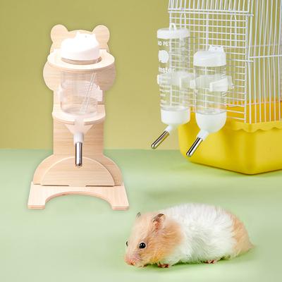 2Pcs Flower Branch Mouse Water Dispenser Set Hamster Ball Water Bottle Rack Vertical Water Bottle Solid Wood Bracket