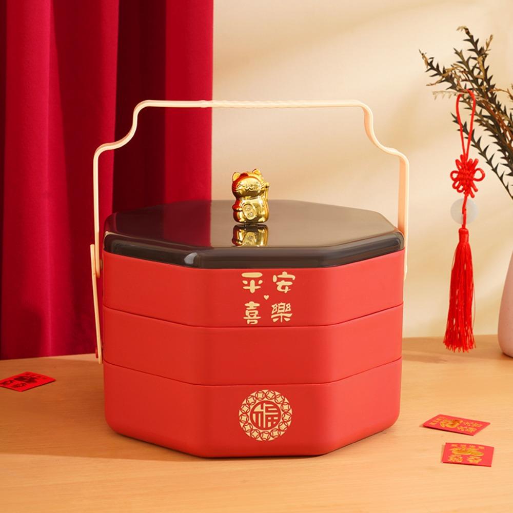 Multi-layered Lucky Cat Holder Snack Box Stackable Dried Fruits Plate Candy