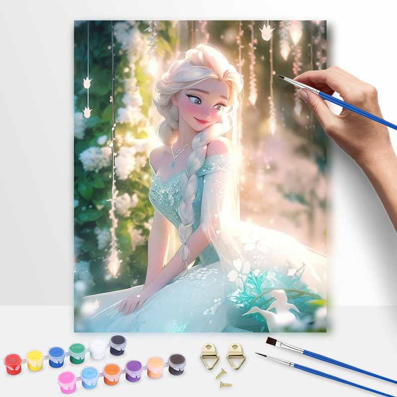 Disney oil painting Elsa painting art handmade diy painting home decoration gift