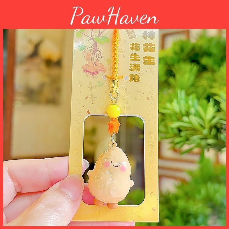 Character Fruit Apple Water Sound Bell Keyring Plush Keychain Children Bag Decor