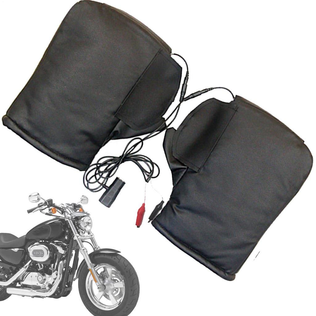 12V Electric Motorcycle Handlebar Muffs Heated Temperature Adjustable Handle Heated Handlebar Muffs Snowmobile Grip Gloves