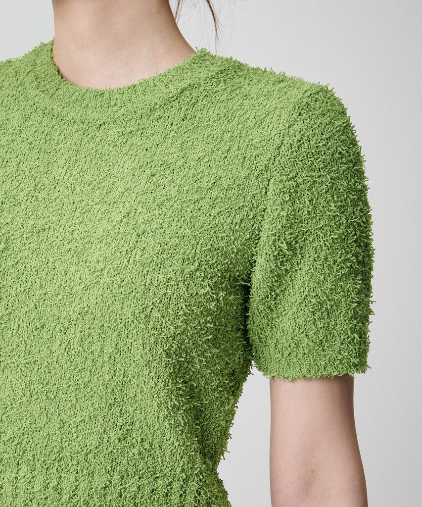 MUSINSA STANDARD WOMAN Women'S Fancy Yarn Crew Neck Short Sleeve Knit [Light Green]