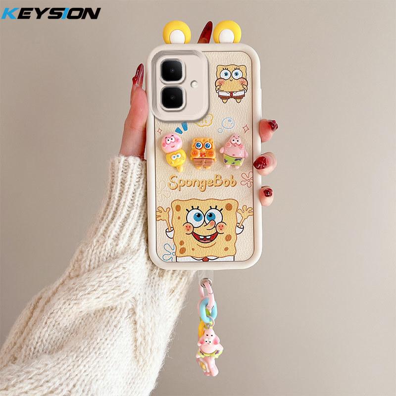

KEYSION Милый Чехол с Ушками 3D Мультяшный для Infinix Smart 10 с Браслетом Мягкий Силиконовый Ударопрочный Чехол для Телефона для Infinix Smart 10 for Infinix Smart 10