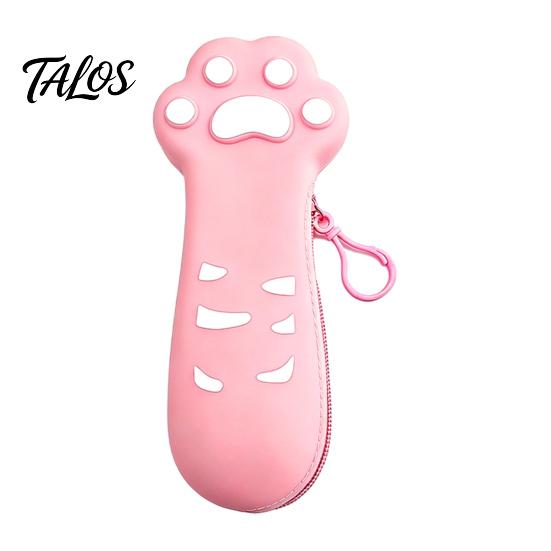 School Supplies Organizer Cat Paw Silicone Pencil Case, Large Capacity Stationery Student Supply Bag Bag, Students Storage Pouch with Zipper Case