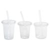 Minxun Disposable Chubby Plastic Cups with Lids