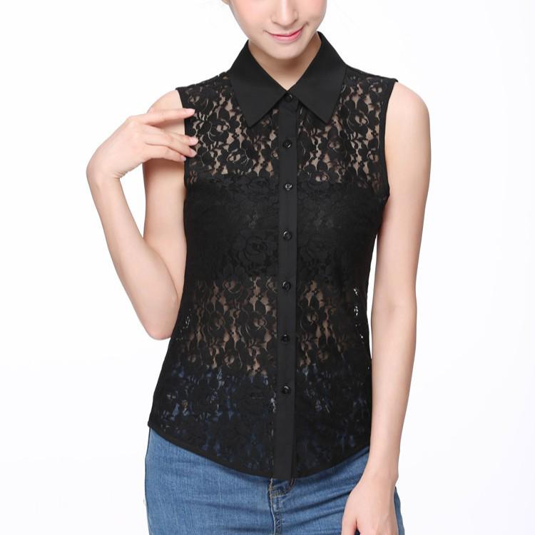 Dámská bílá halenka bez rukávů slim střihu s multifunkčním klopovým límcem – Všestranný OL styl pro jaro/léto.