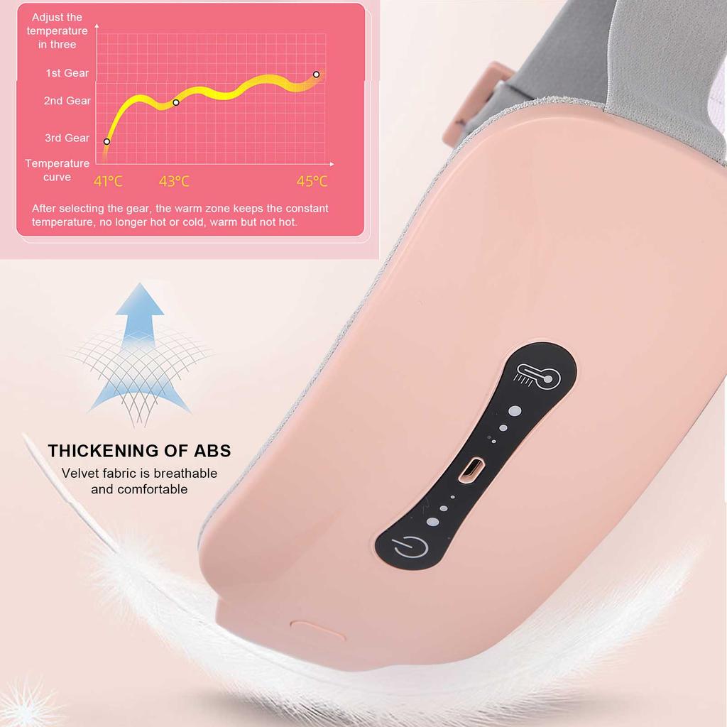 Electric Belly Heating Pad 3 Heat Levels Thermostatic Vibration Waist Heating Belt USB Charging