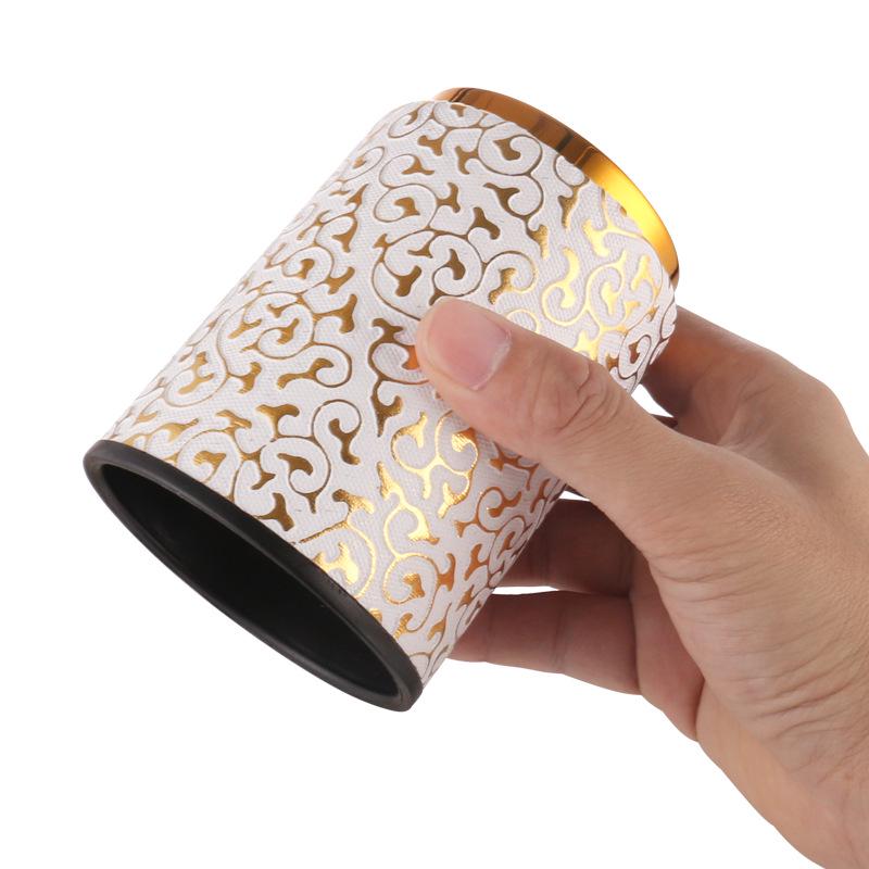 Verdickter Gold-Spitzen Leder Würfelbecher für Bar & Kneipe
