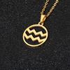 European and American Titanium Steel Simple 12 Constellation Necklace High-end Hollow Pendant Ins Male and Female Constellation Symbols