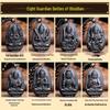 12 Zodiac Guardian Gods Black Obsidian Necklace with Guanyin Pendant